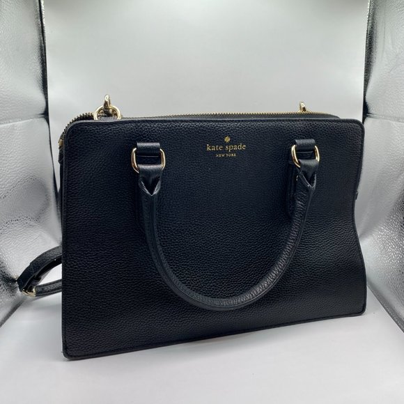 Kate Spade Black Pebbled Mulberry Street Lise Satchel & Crossbody Bag - Picture 3 of 16